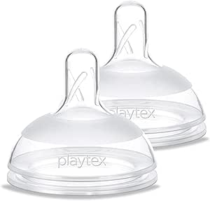 Playtex Baby Naturalatch Most like Mom Silicone Baby Bottle Nipples, Slow Flow, Pack of 2 Nipples
