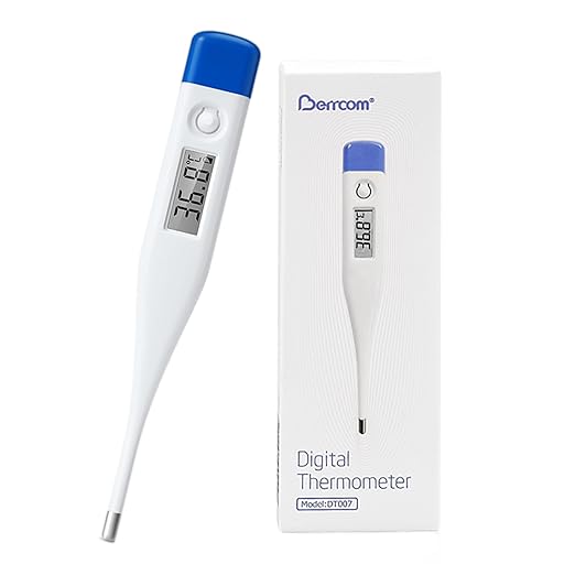 Berrcom Digital Thermometer for Adults and Kids, Oral and Underarm Thermometer for Fever with 30 Seconds Fast Reading, C/F Switchable Rectal Thermometer for Babies