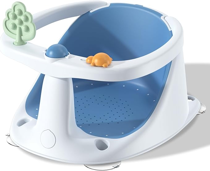 Baby Bath Seat for Babies 6 Months & Up, Non-Slip with Suction Cups, Safe & Comfortable Infant Bath Seat for Bathtub, Blue