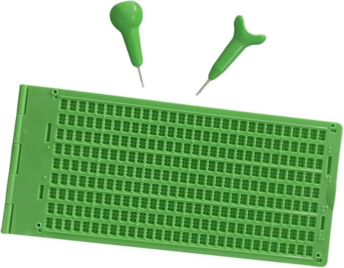 Esquirla Braille Writing Slate Braille Slate and Stylus Kit Sturdy Practical Portable Learning Supplies Fingerboard for Home Adults