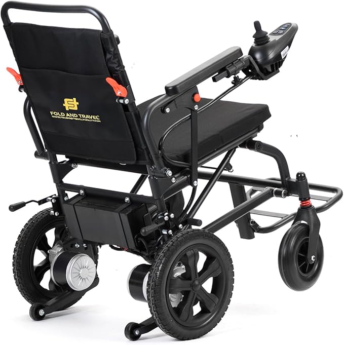 Foldable Electric Wheelchair For Adults & Seniors - Lightweight, Compact Mobility Powered Chair With 250w Motors, 20km Range, 360° Joystick, 8-Inch Front Wheels, Adjustable Armrests & Lithium Battery