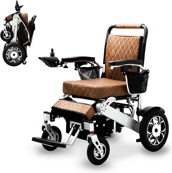 Alton Best Rated Exclusive Dual Motors Deluxe Electric Wheelchair for Adults. Heavy Duty Lightweight Foldable Dual Battery Travel Power Wheelchairs. Silla de Ruedas Electrica