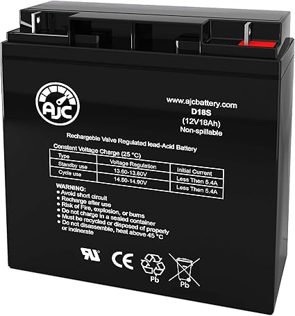 AJC Battery Compatible with Pride Mobility Go-Go Elite 12V 18Ah Wheelchair Battery