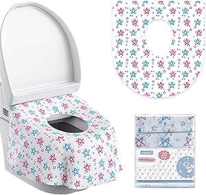 Toilet Seat Covers Disposable for Kids and Adults, YIHATA 20 Pack Extra Large Waterproof Toddler Potty Training Toilet Cover Individually Wrapped Potty liners for Public Restroom, Travel(Star)
