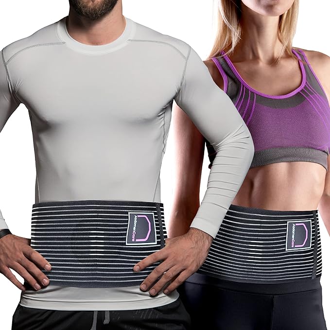 AbdomenCare Umbilical Hernia Belt for Men and Women | Abdominal Hernia Belt for Women & Men with 2 unique compression pads | Belly Button Umbilical Hernia Belts for Men | Hernia Belt For Men | S/M